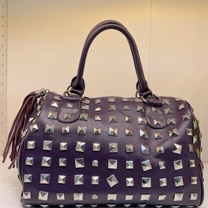 Deep Purple Studded Handbag